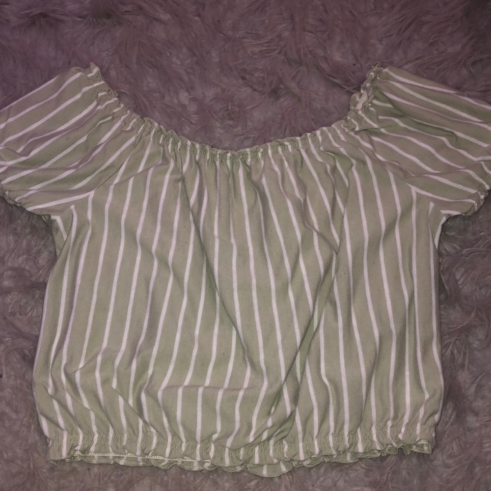 Cropped Ruffled Off shoulder Top